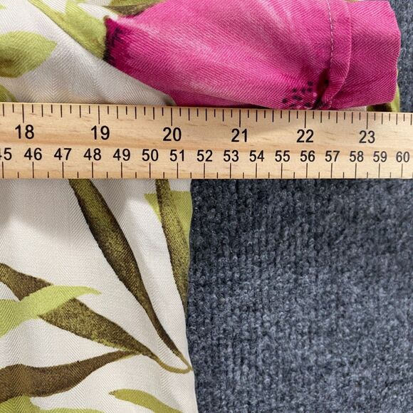 Jamaica Bay Shirt Womens L Silk Blend Floral Button Up Boxy Hawaiian Vacation - Picture 8 of 9